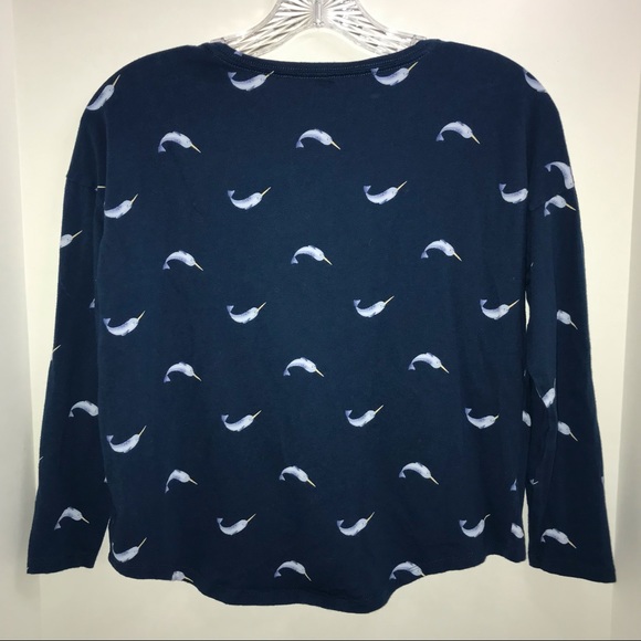 Old Navy “Softest Tee”, navy blue with narwhal print - Picture 3 of 6